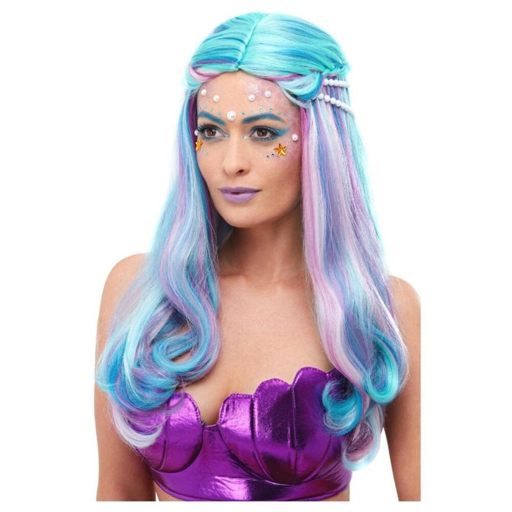 Smiffys Womens/Ladies Mermaid Wig / Blue/Pink